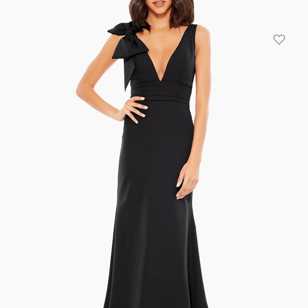 Mac Duggar Bow Shoulder V-Neck Gown, Sz. 12